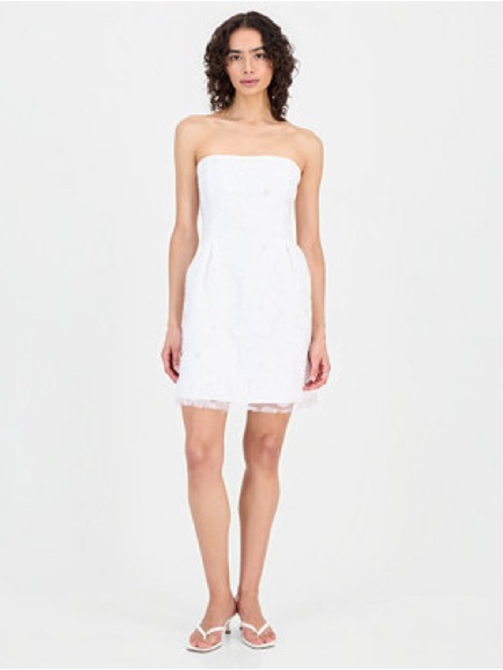 Sam Edelman White Strapless Lace Mini Dress